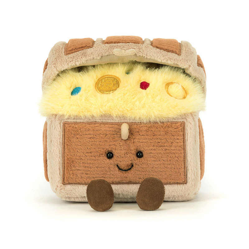 Peluche Amuseable Coffre aux trésors Treasure Chest Jellycat face