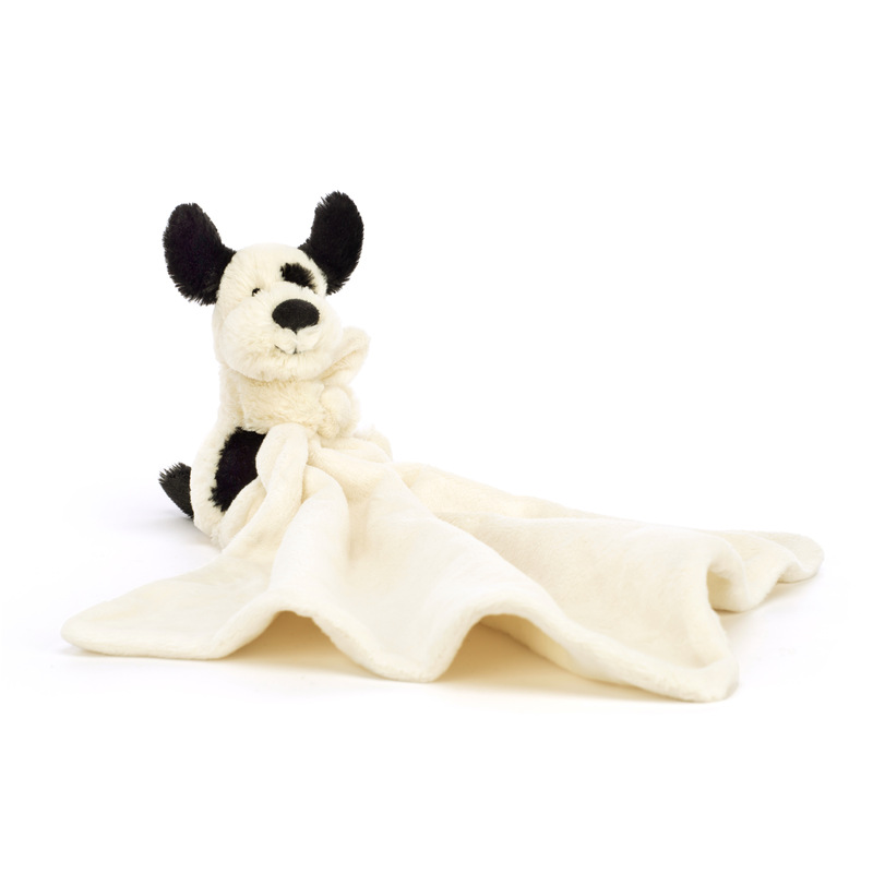 Peluche avec doudou Bashful Black & Cream Puppy Jellycat produit face