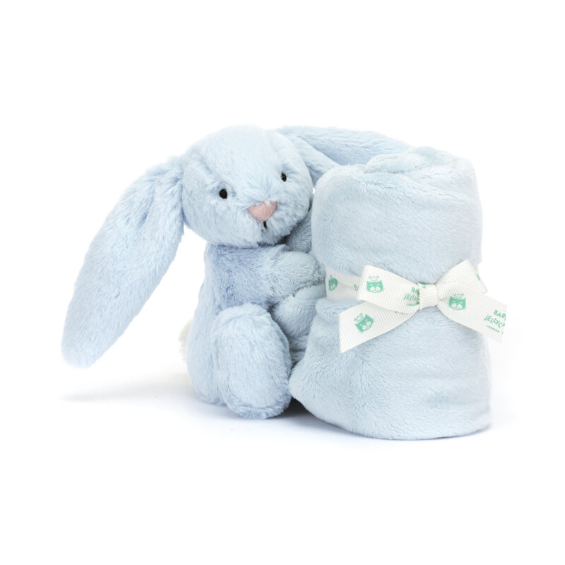 Peluche avec doudou Bashful Bunny Soother Jellycat biais