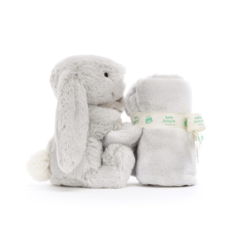 Peluche avec doudou Bashful Bunny Soother Silver Jellycat cote