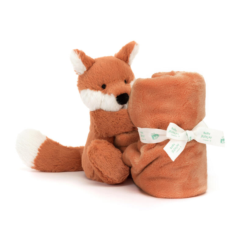 Peluche avec doudou Bashful Fox Soother Jellycat biais