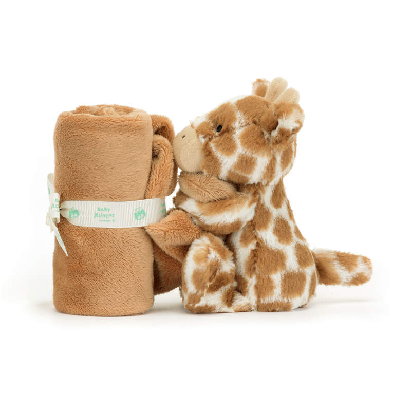 Peluche avec doudou Bashful Giraffe Soother Jellycat cote