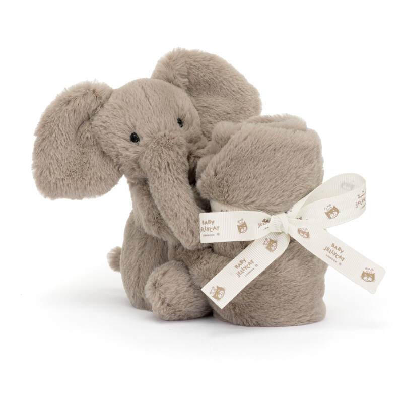 Peluche avec doudou Smudge Elephant Soother Jellycat biais