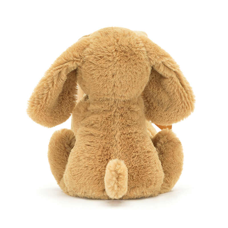 Peluche chiot Bashful Toffee Puppy Soother avec doudou Jellycat dos