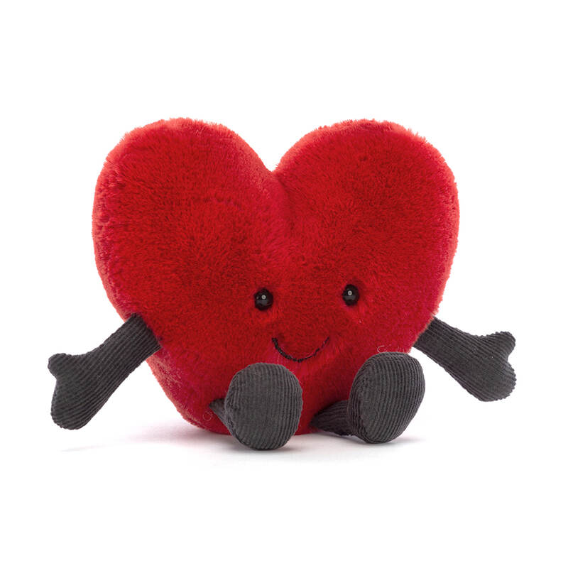 Peluche coeur Amuseable Red Heart Jellycat produit face