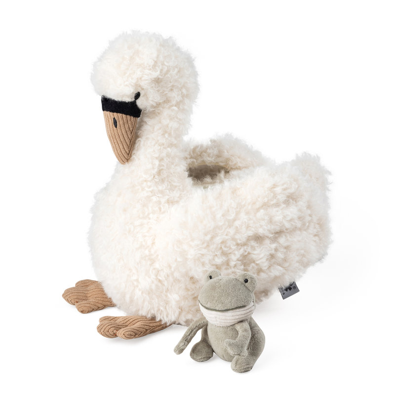 Peluche d'activité Cygne Sebra cygne et grenouille