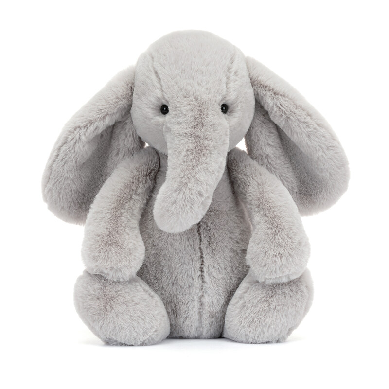 Peluche Elephant Bashful Luxe Thuddeus Original Jellycat face
