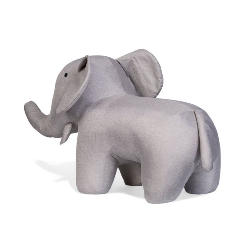 Peluche Éléphant debout Lin Gris Childhome derrière