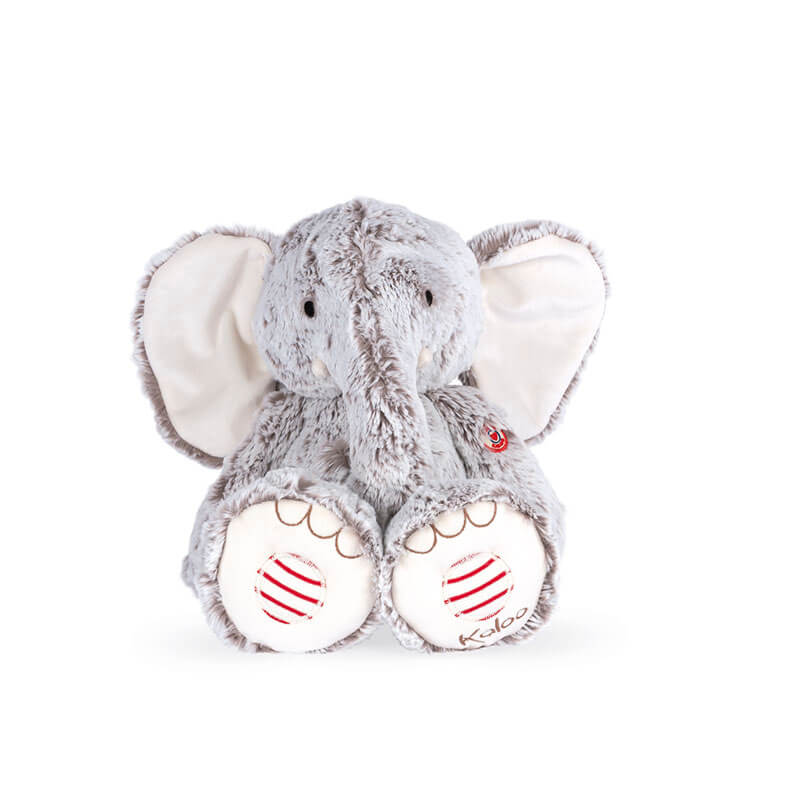 Peluche Éléphant Noa Gris Prestige Rouge Large Kaloo