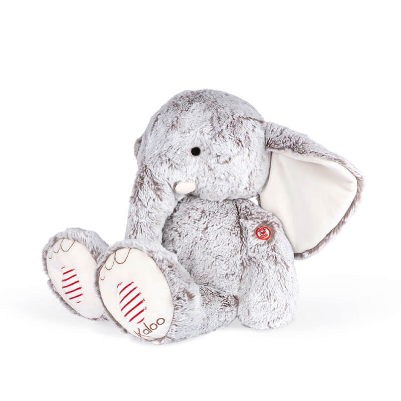 Peluche Éléphant Noa Gris Prestige Rouge XL Kaloo angle