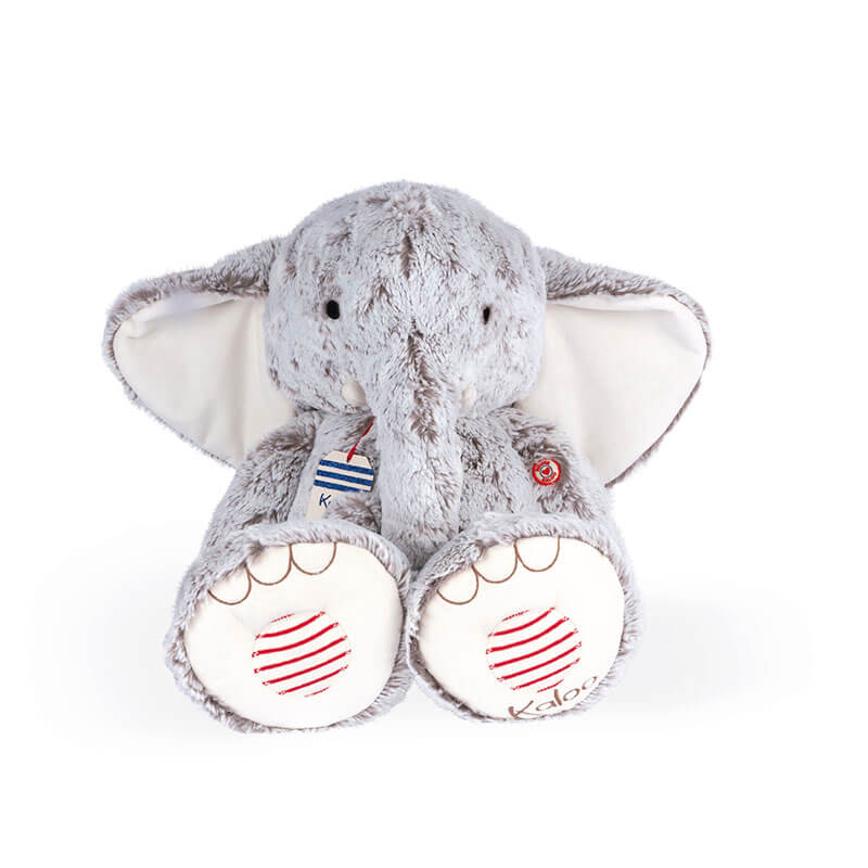 Peluche Éléphant Noa Gris Prestige Rouge XL Kaloo