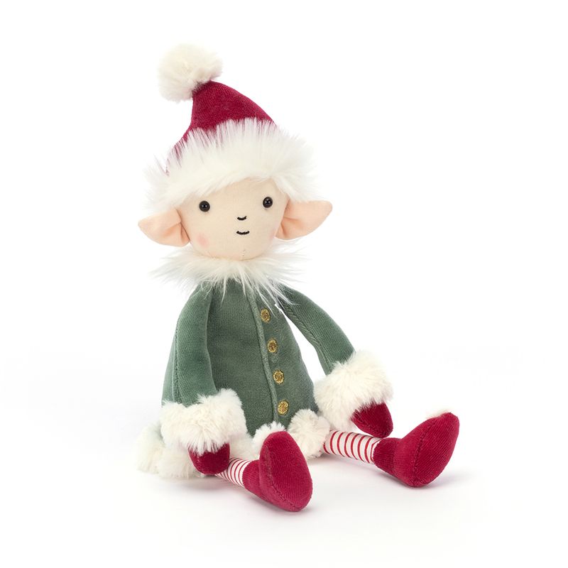 Peluche Elfe Leffy Jellycat profil