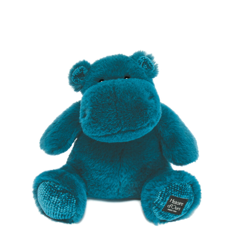 Peluche Hippo Bleu Canard 25 cm Histoire d'Ours Produit face