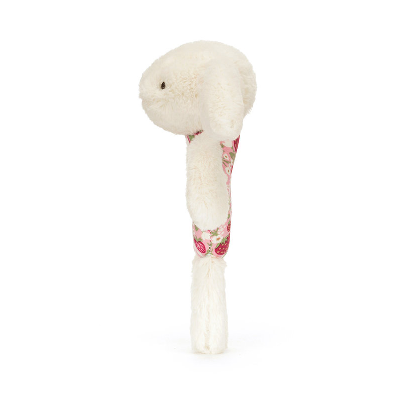 Peluche Hochet Lapin Berry Blossom Cream Bunny Jellycat profil