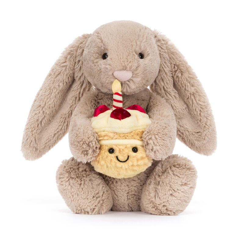 Peluche Lapin Bashful Beige Anniversaire Jellycat face