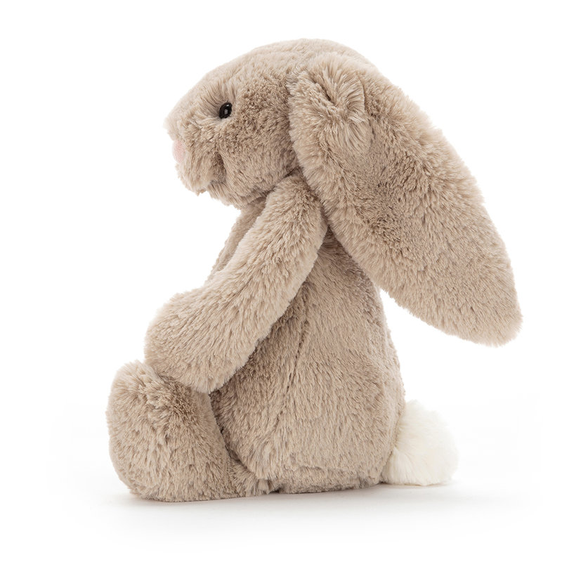 Peluche Lapin Bashful Bunny Beige Original Medium Jellycat profil  