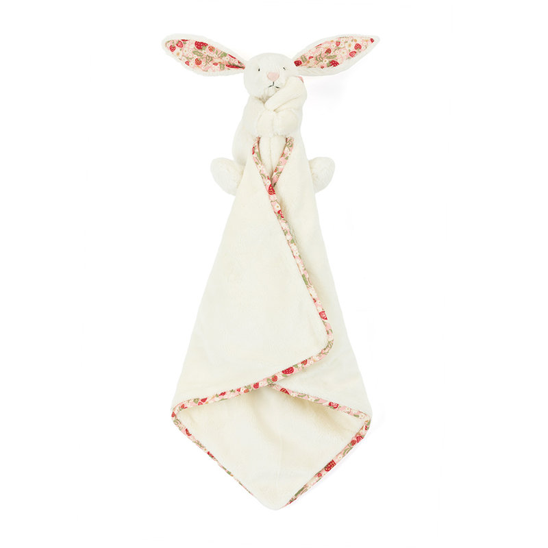 Peluche Lapin Berry Blossom Cream Bunny avec doudou Jellycat suspendu