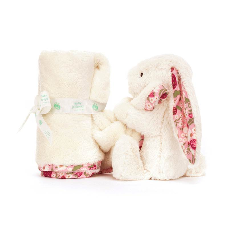 Peluche Lapin Berry Blossom Cream Bunny avec doudou Jellycat profil