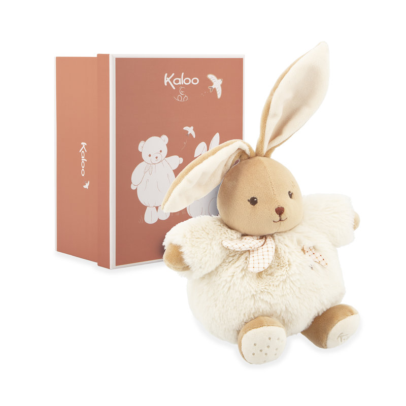 Peluche Lapin Crème Patapouf 17 cm kaloo peluche devant la boîte