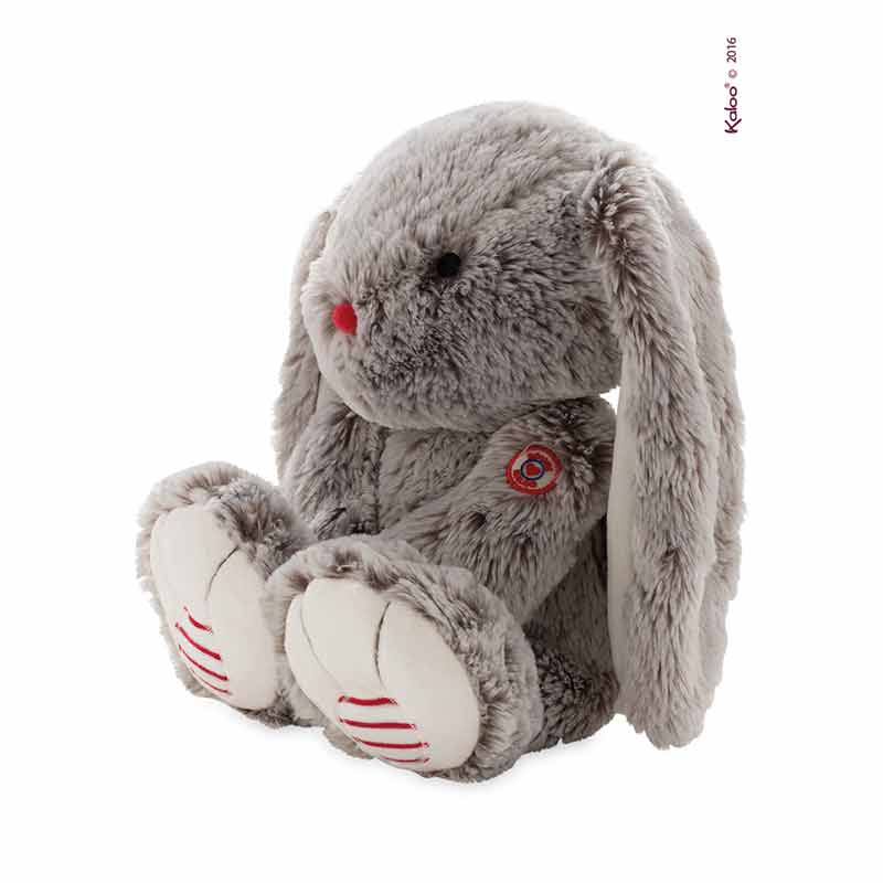 Peluche Lapin Gris Prestige Rouge Kaloo Large Kaloo Profil