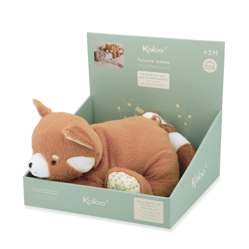 Peluche lestée Panda Roux 28 cm Kaloo boîte profil