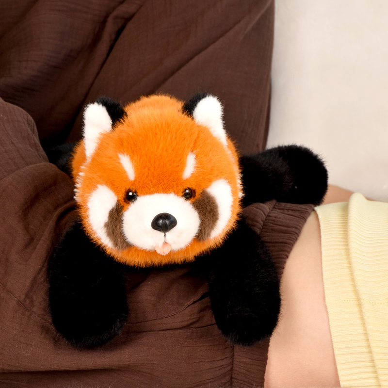 Peluche lestée panda roux Sierra 32 cm face