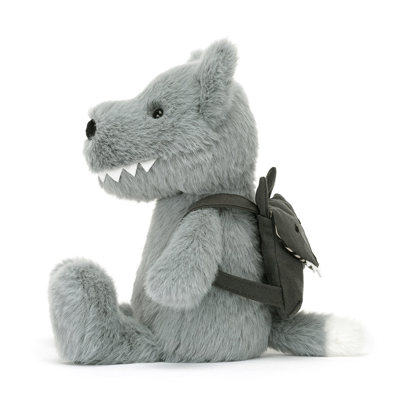 Peluche Loup Backpack Wolf Jellycat profil