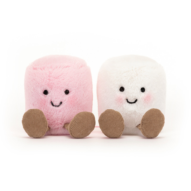 Peluche Marshmallows Rose et Blanc Amuseable Jellycat face