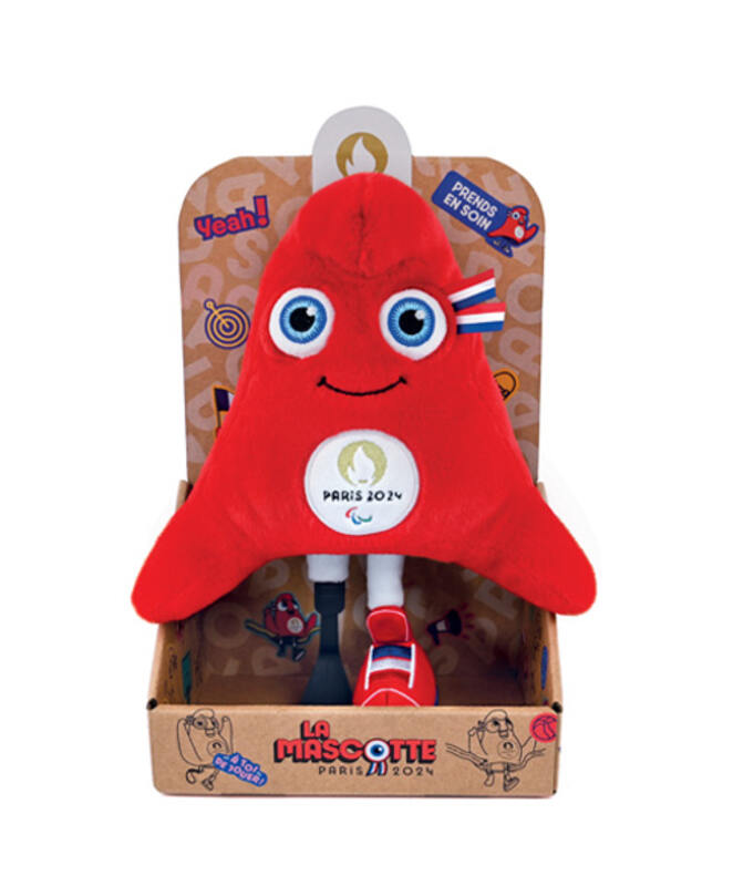 Peluche Mascotte Officielle Jeux Paralympiques Paris 2024 30 cm Doudou et Compagnie package