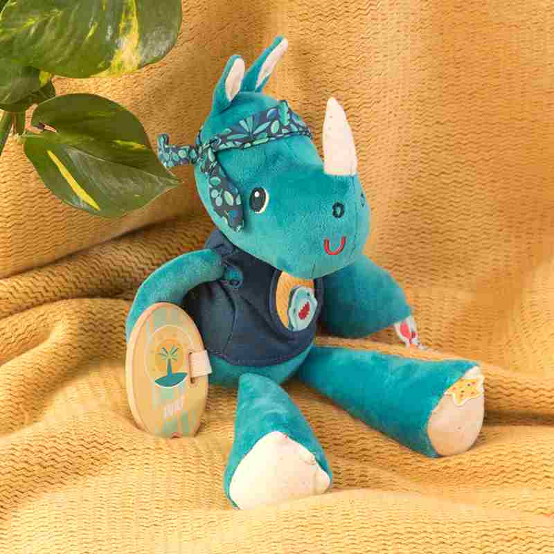 Peluche multi-activités Marius le Rhino Lilliputiens Ambiance 2