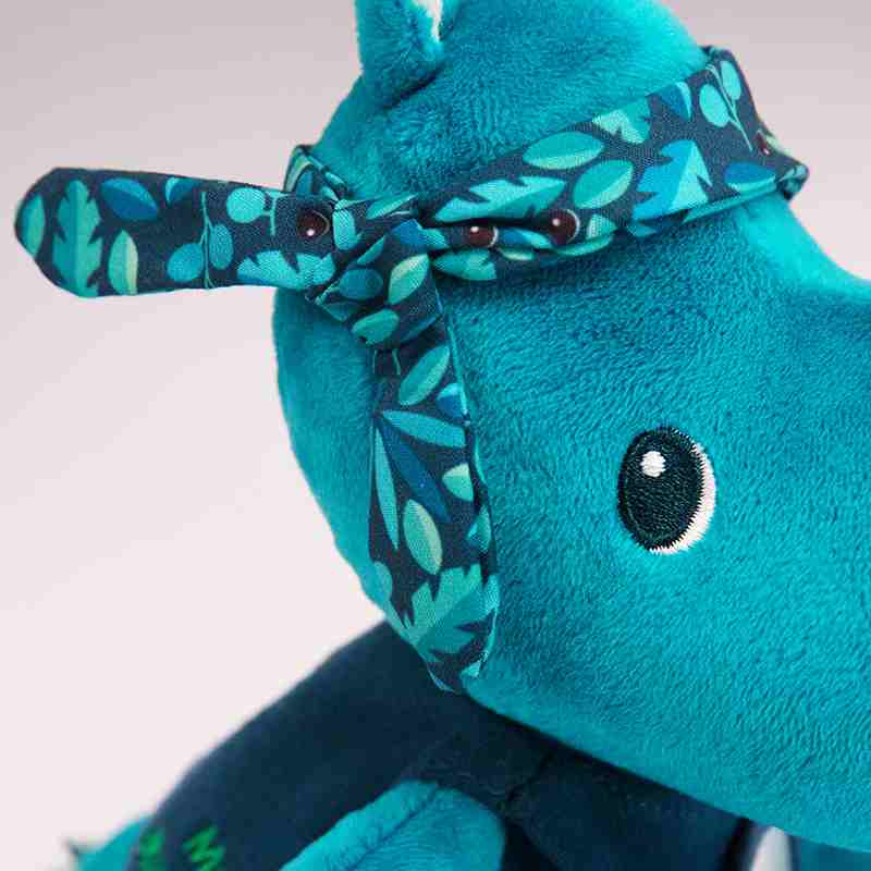 Peluche multi-activités Marius le Rhino Lilliputiens Turban