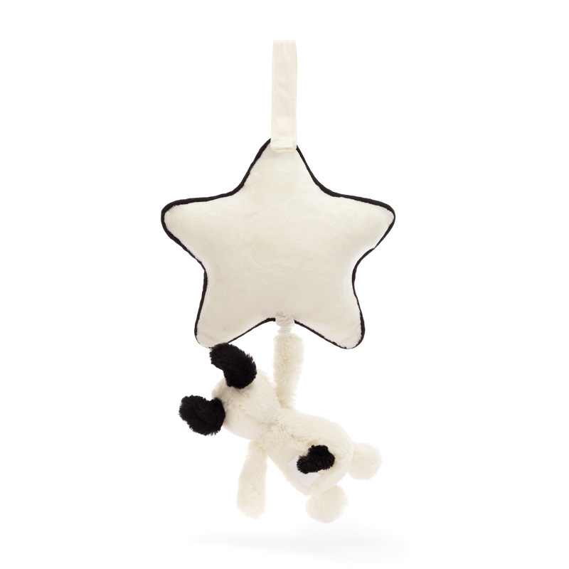 Peluche musicale Bashful Black & Cream Puppy Jellycat arriere