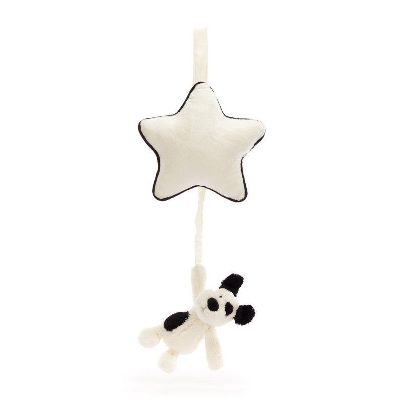 Peluche musicale Bashful Black & Cream Puppy Jellycat corde