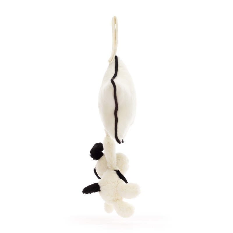 Peluche musicale Bashful Black & Cream Puppy Jellycat cote droite