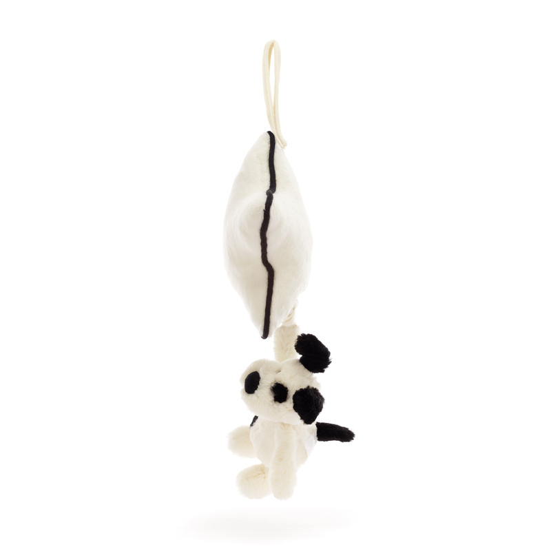 Peluche musicale Bashful Black & Cream Puppy Jellycat cote gauche