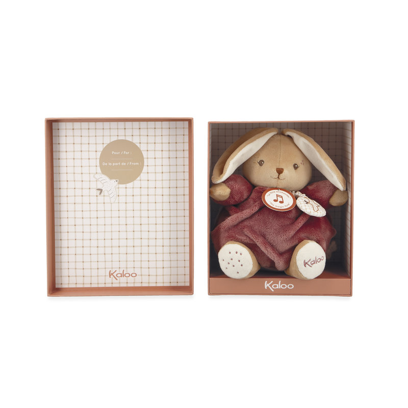 Peluche Musicale Lapin Bordeaux Patapouf 17 cm Kaloo peluche dans la boîte