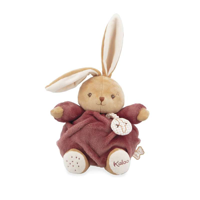 Peluche Musicale Lapin Bordeaux Patapouf 17 cm Kaloo face assit