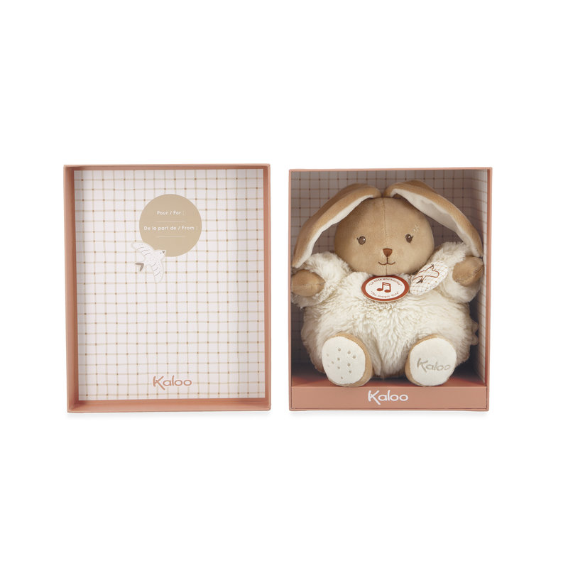 Peluche Musicale Lapin Crème 17 cm kaloo produit dans la boîte