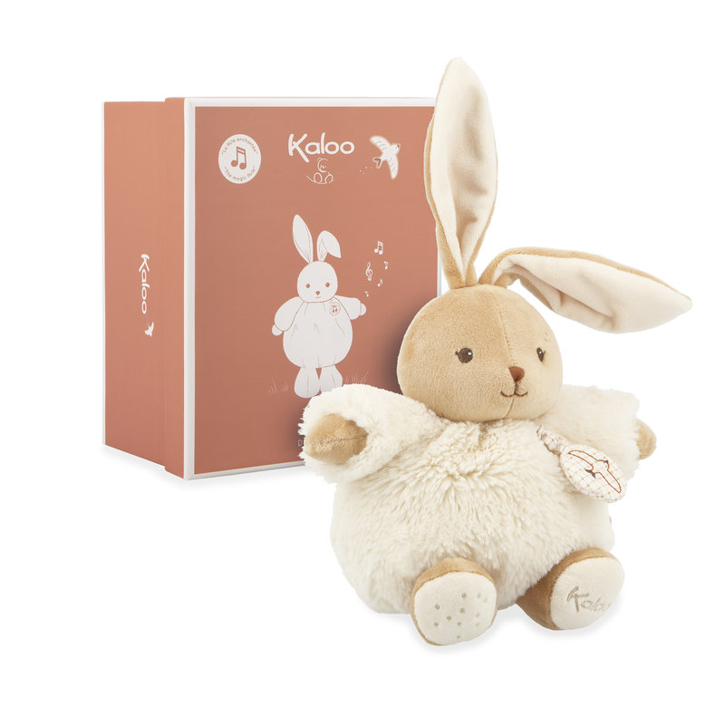 Peluche Musicale Lapin Crème 17 cm kaloo peluche devant la boîte