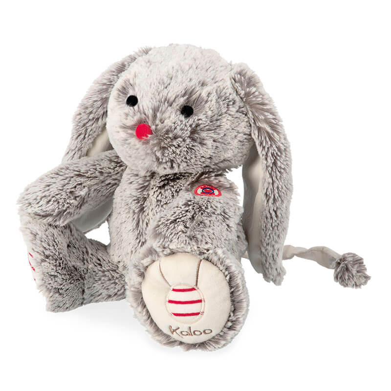 Peluche Musicale Lapin Gris Prestige Léo Kaloo angle