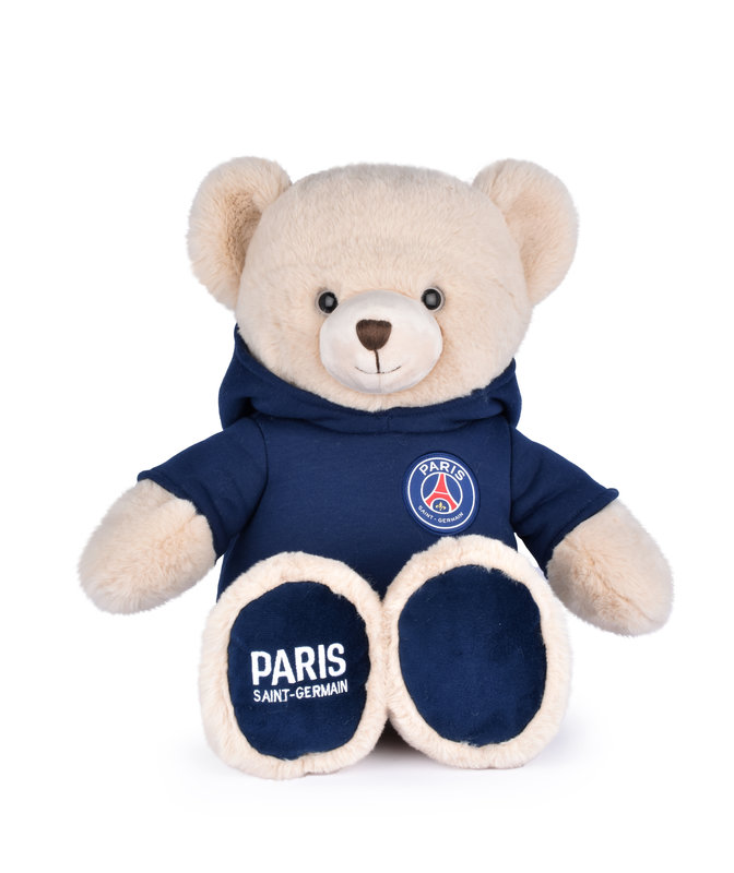 Peluche officielle OURS PSG capuche 35 cm Doudou et Compagnie produit
