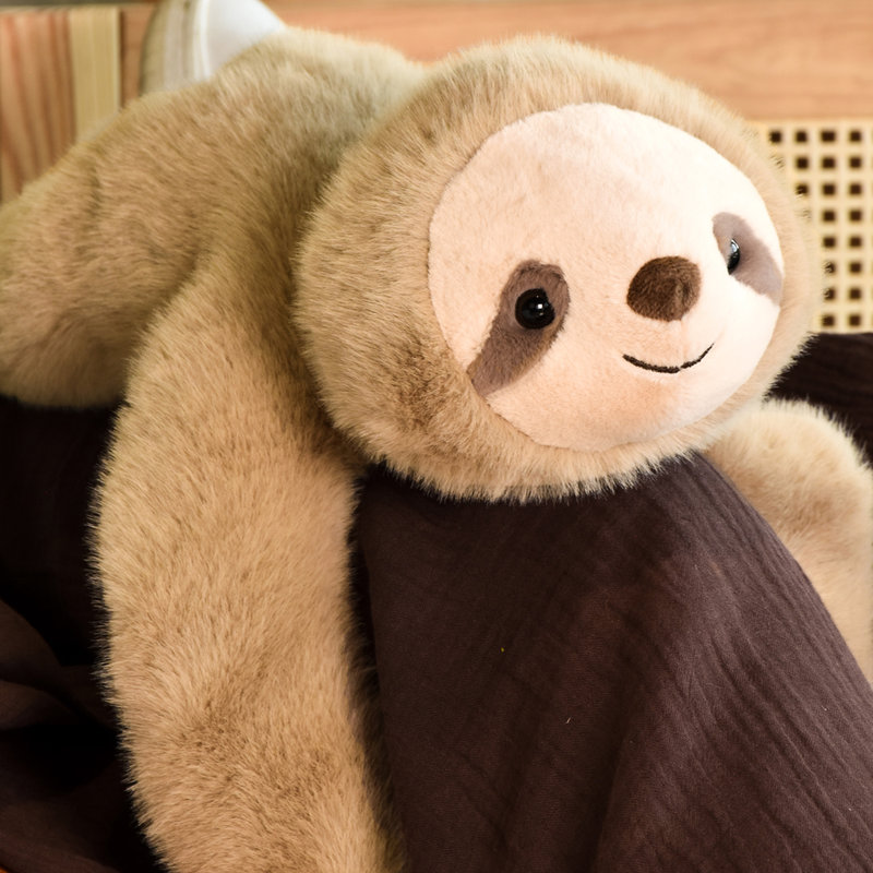 Peluche paresseux marron lesté 40 cm Podcoll Produit posé 