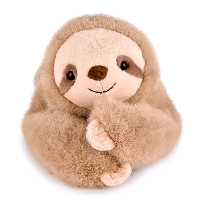 Peluche paresseux marron lesté 40 cm Podcoll face