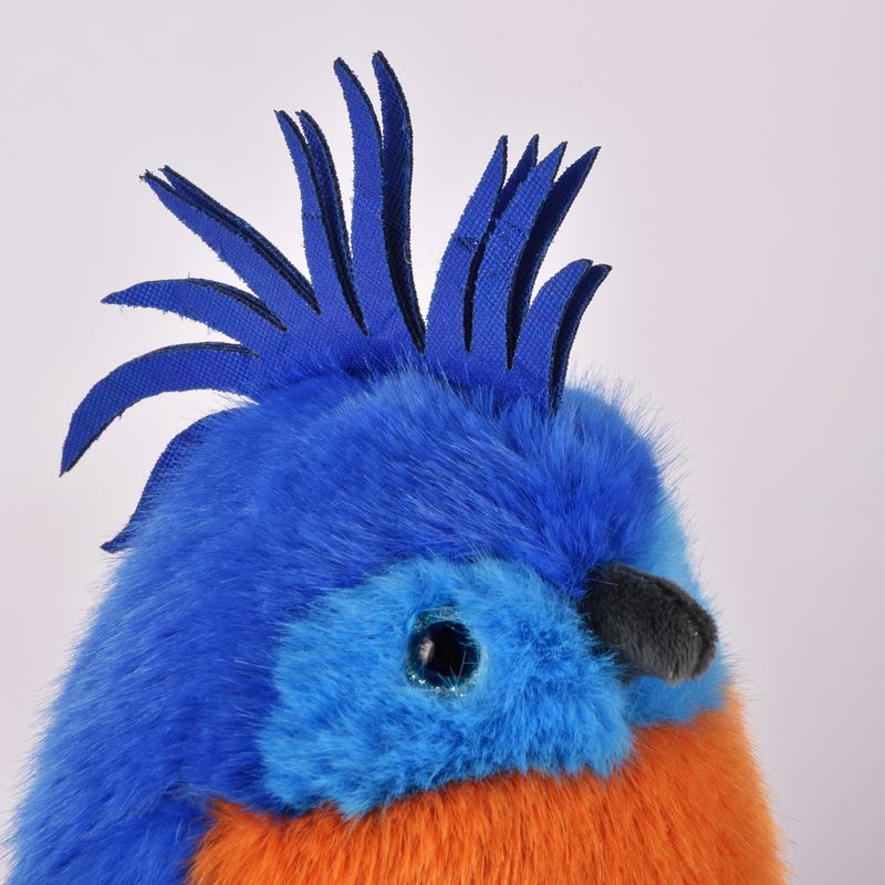 Peluche Perroquet bleu royal Cui-Cui Paradis Histoire d'Ours zoom sur la tête