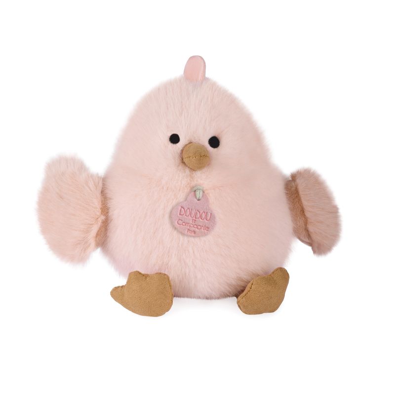 Peluche Poussin Rose Piou Doudou et Compagnie de face