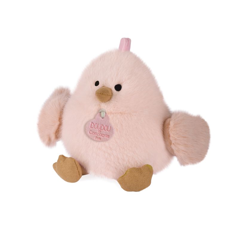 Peluche Poussin Rose Piou Doudou et Compagnie de profil