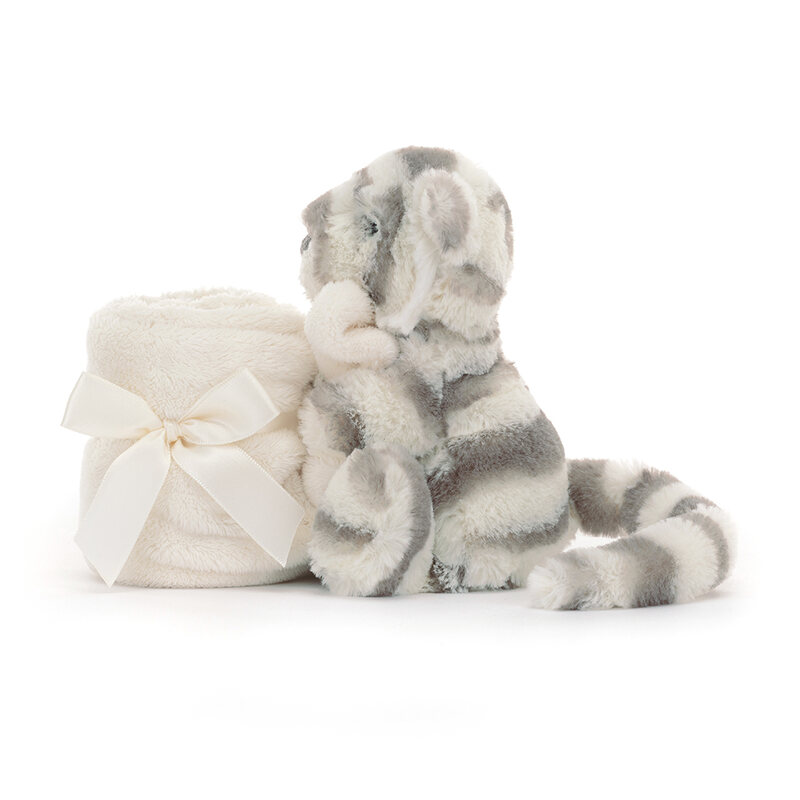 Peluche tigre Bashful Snow Tiger Soother avec doudou Jellycat angle