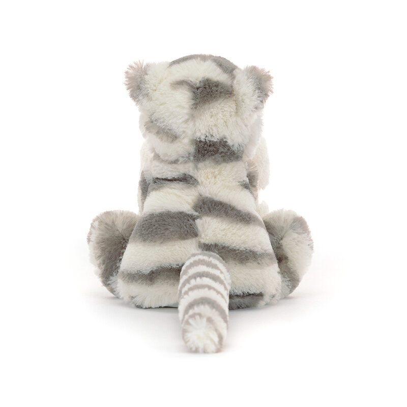 Peluche tigre Bashful Snow Tiger Soother avec doudou Jellycat dos