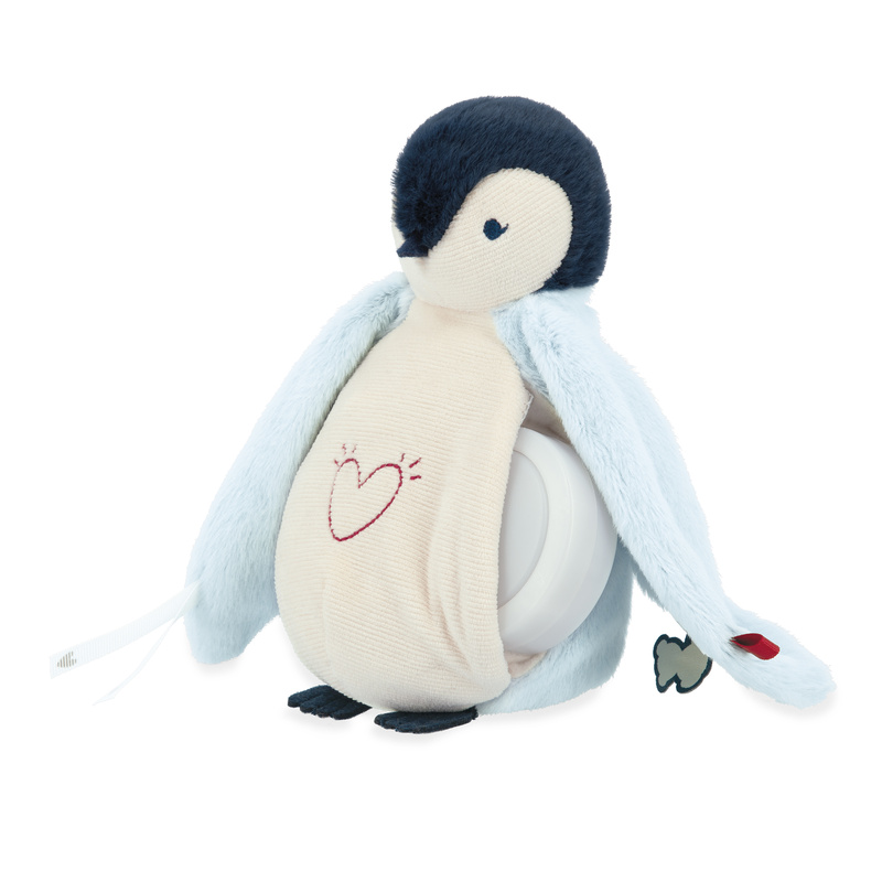 Peluche Veilleuse Manchot Bleu KALOO face veilleuse