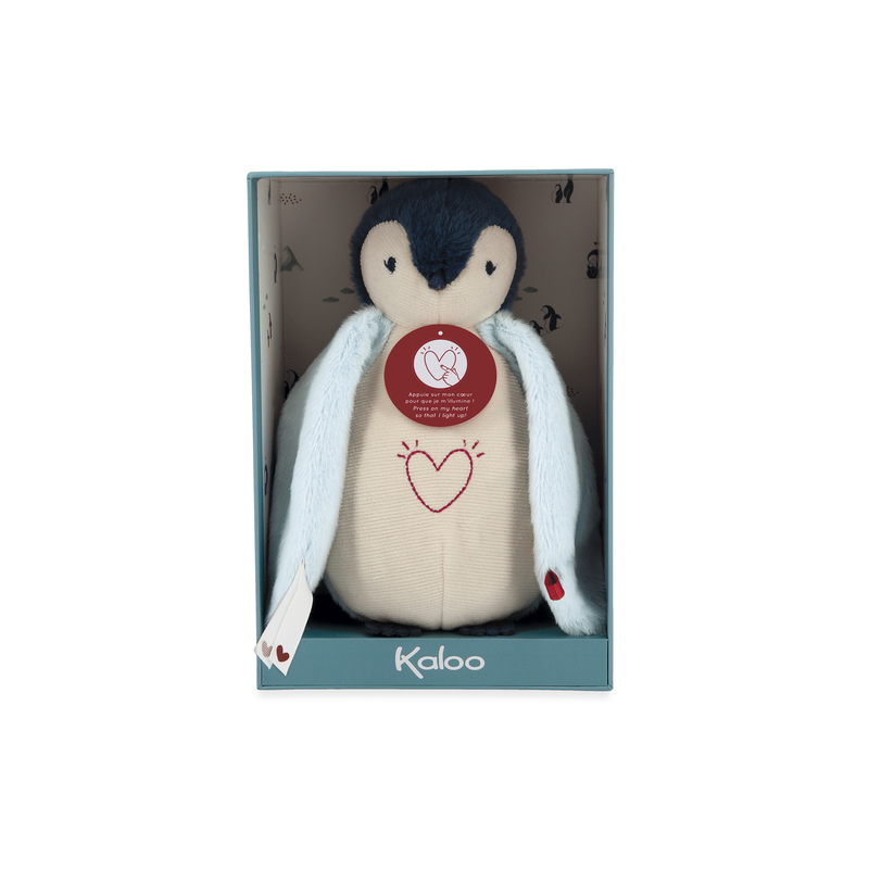 Peluche Veilleuse Manchot Bleu KALOO packaging vue peluche